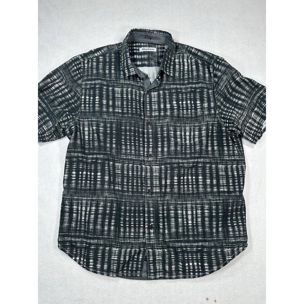 Tommy Bahama Daybreak Batik 100% Silk Short Sleeve Shirt Mens Size L